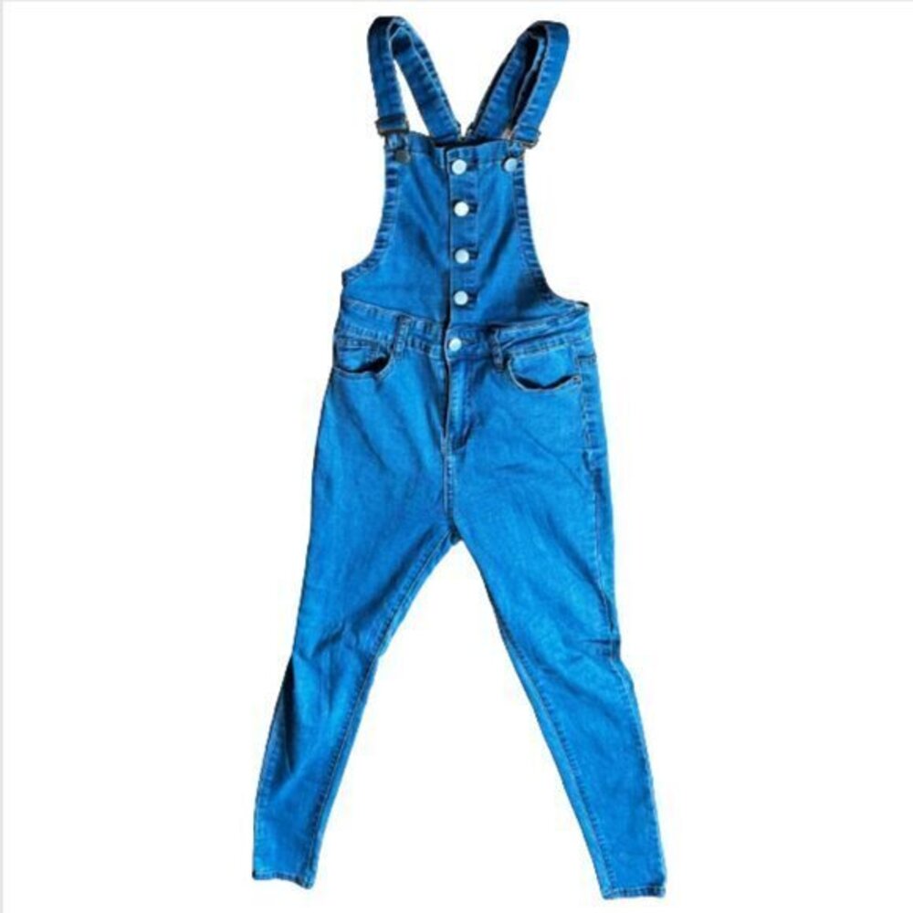 🌷 Shein Button Up Denim Overall Skinny Jeans